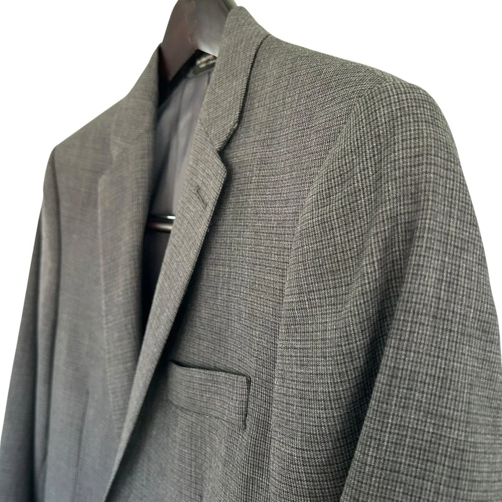 John Varvatos 38R Slim Fit Charcoal Gray Micro Weave Wool Blazer Sport Coat